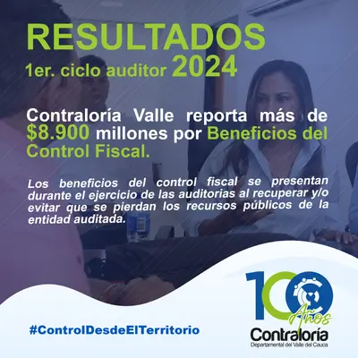 Se reportaron más de $8.900 millones por beneficios del Control Fiscal en el Valle del Cauca